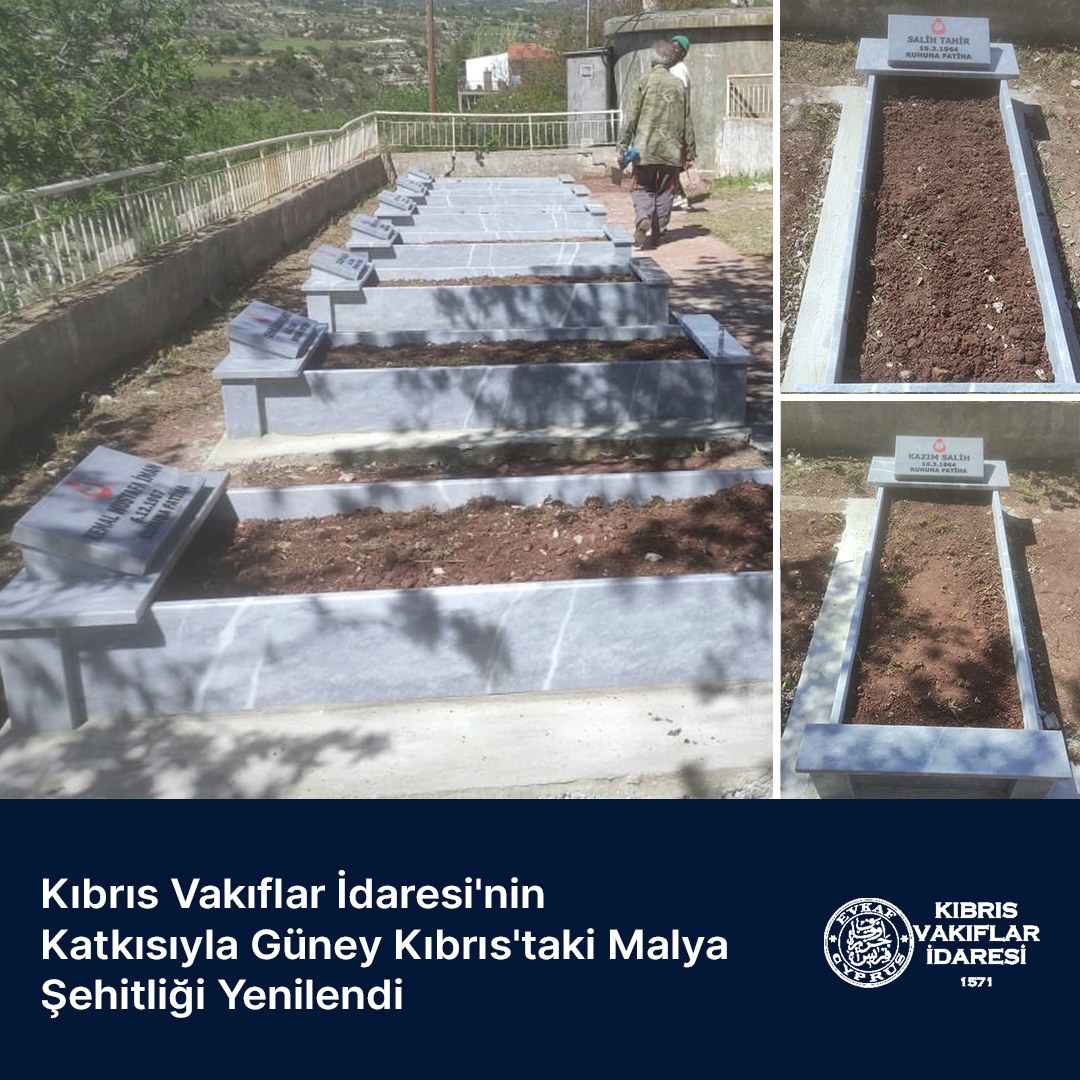 Kıbrıs Vakıflar İdaresi'nin Katkısıyla Güney Kıbrıs'taki Malya Şehitliği Yenilendi