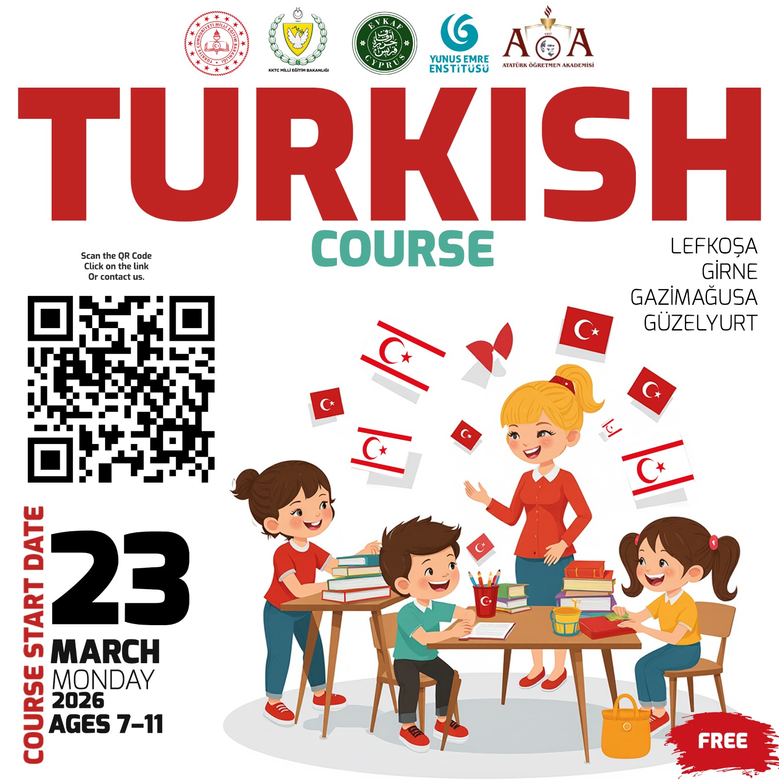 İlkokul Düzeyi Türkçe Kursu Başvuruları Başladı!