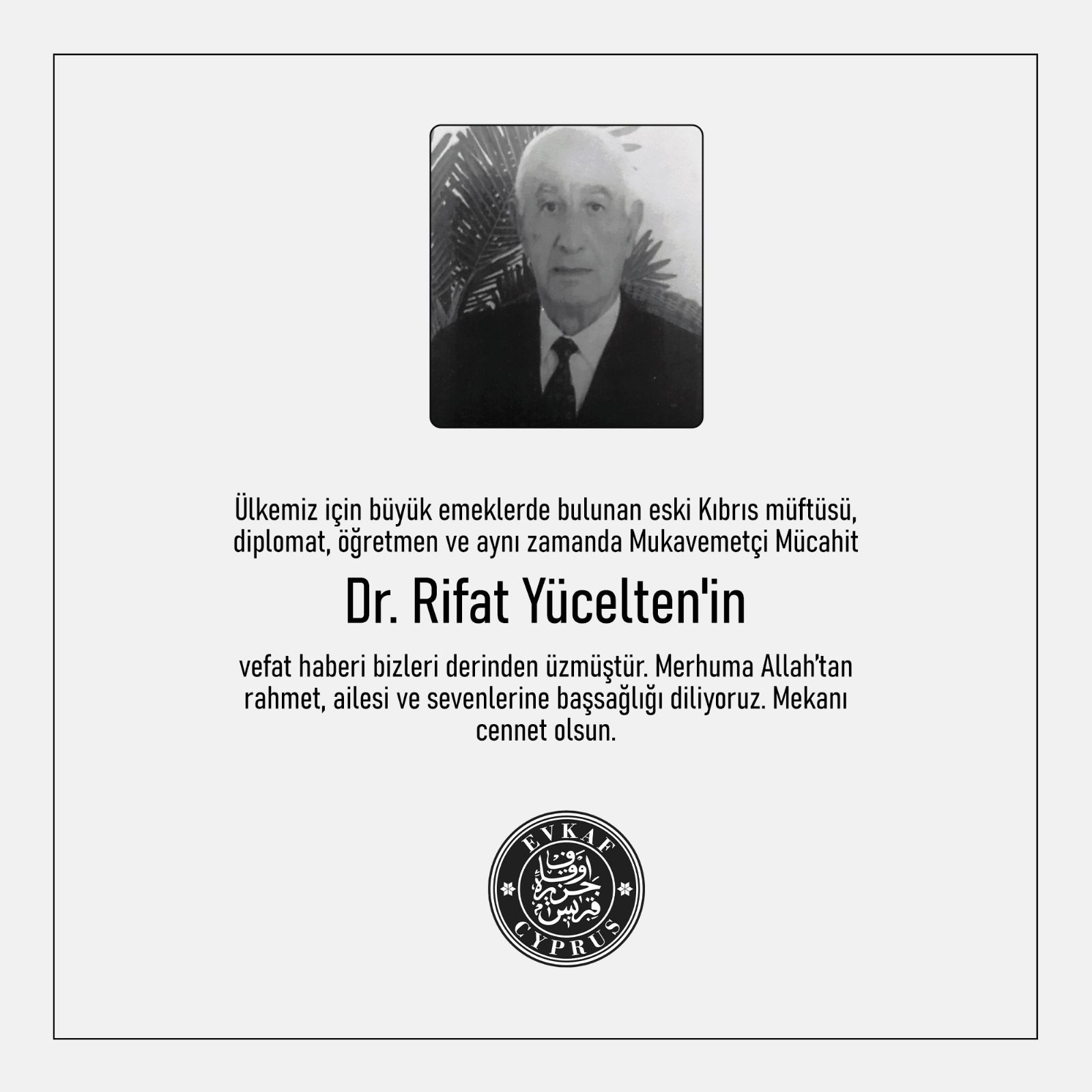 Vakıflar İdaresi'nden Başsağlığı