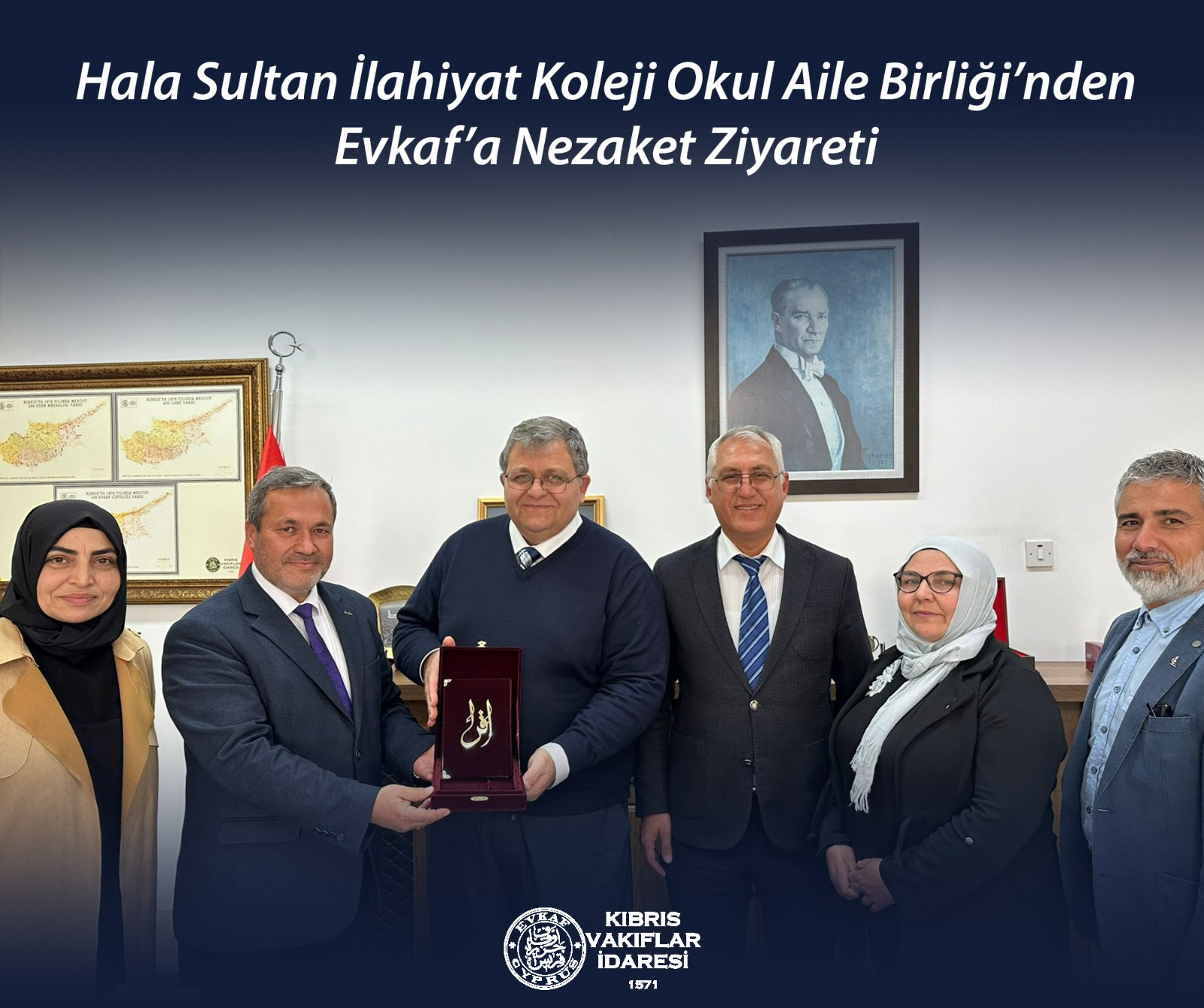 Hala Sultan İlahiyat Koleji Okul Aile Birliği’nden Evkaf’a Nezaket Ziyareti