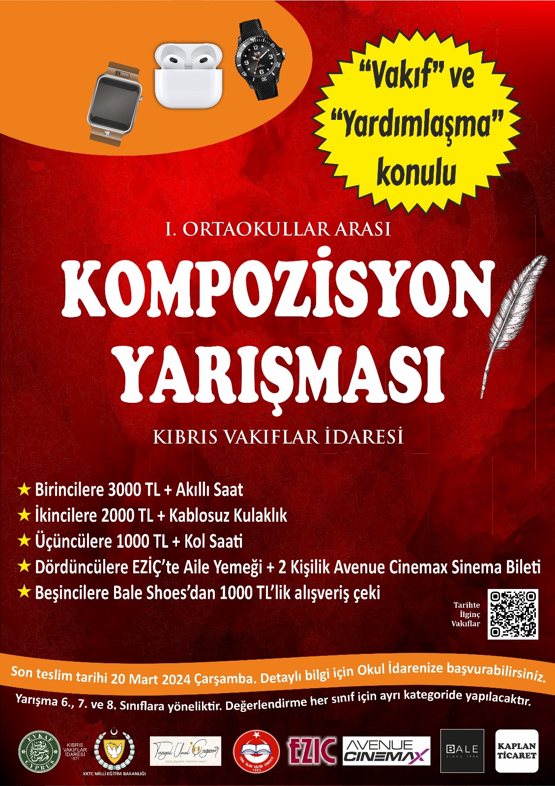 1. Ortaokullar Arası Kompozisyon Yarışmasının Bitiş Tarihi Uzatıldı