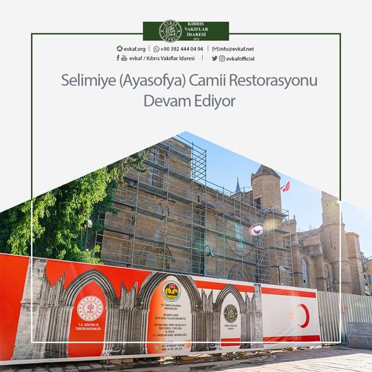 Selimiye (Ayasofya) Camii Restorasyonu Devam Ediyor.