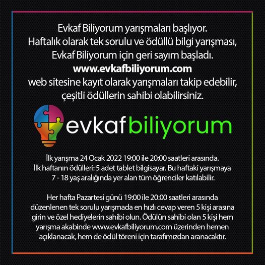EVKAF, 2022 yılını “İlim Yılı” olarak çalışmaya karar verdi.