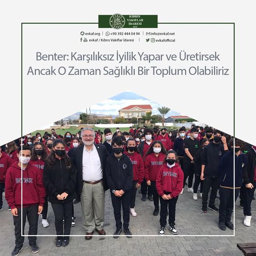 Benter: Karşılıksız İyilik Yapar ve Üretirsek Ancak O Zaman Sağlıklı Bir Toplum Olabiliriz.