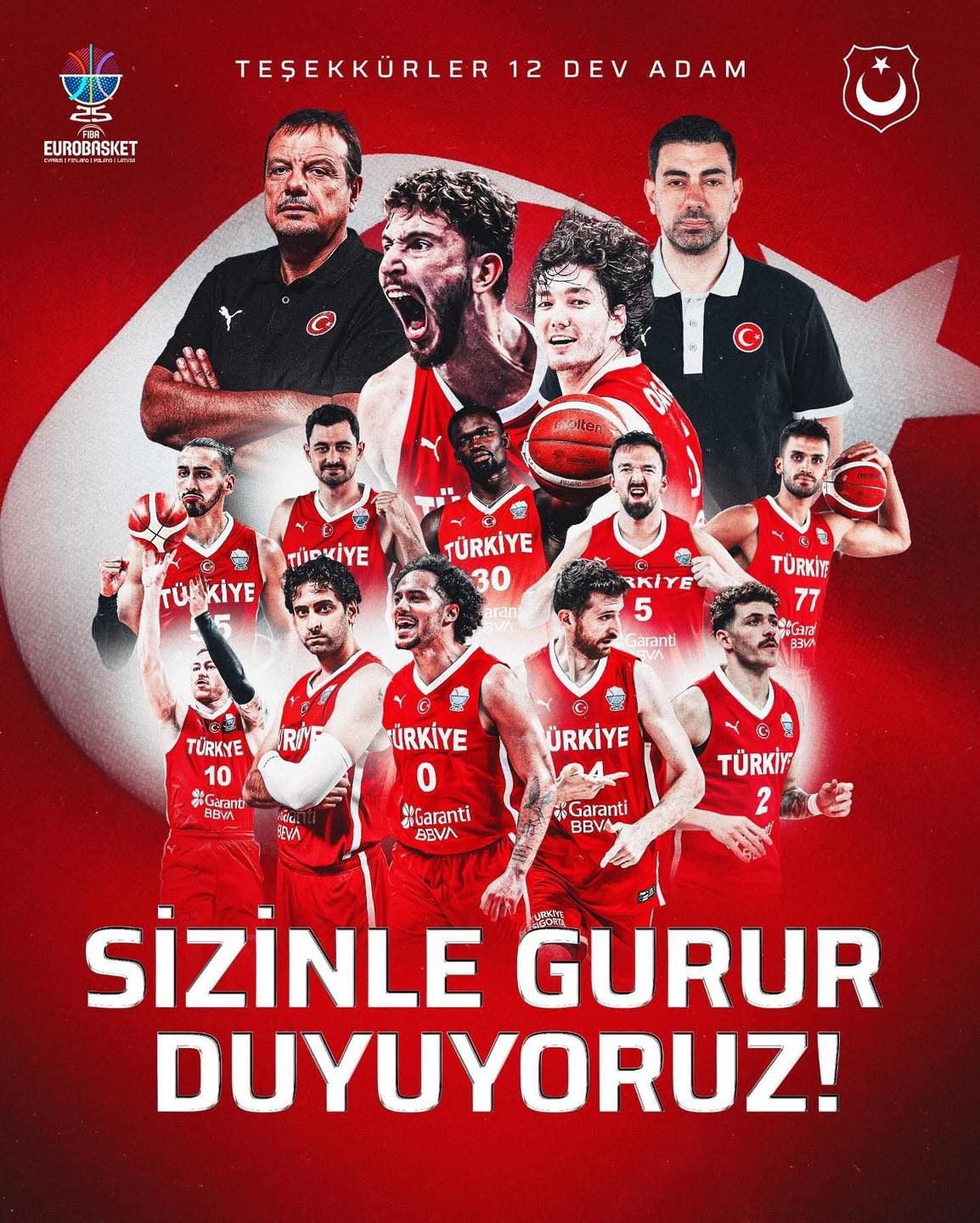 A Milli Erkek Basketbol Takımımızı yürekten tebrik ediyoruz!