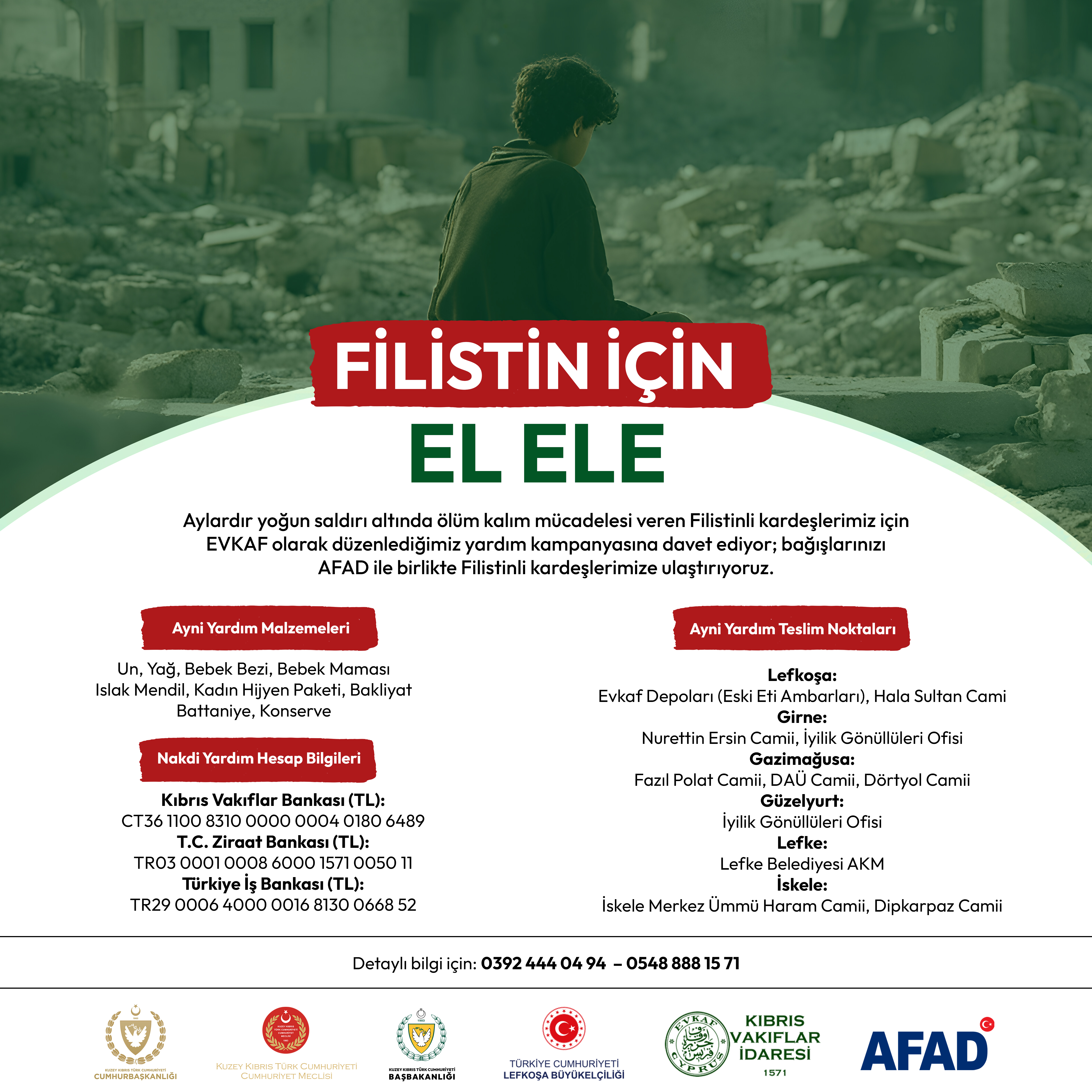 "Filistin için El Ele" Kampanyası Evkaf Personellerinin Desteğiyle Güçleniyor