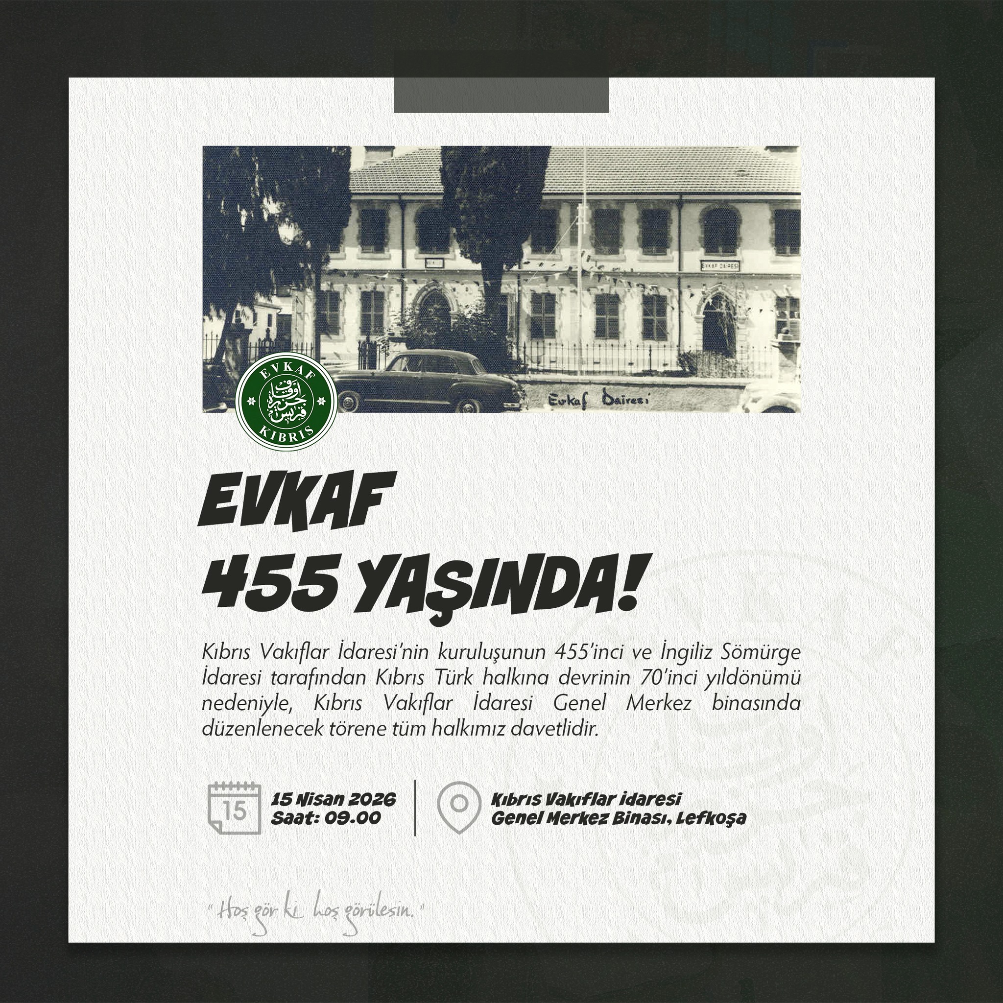 EVKAF 455 yaşında!