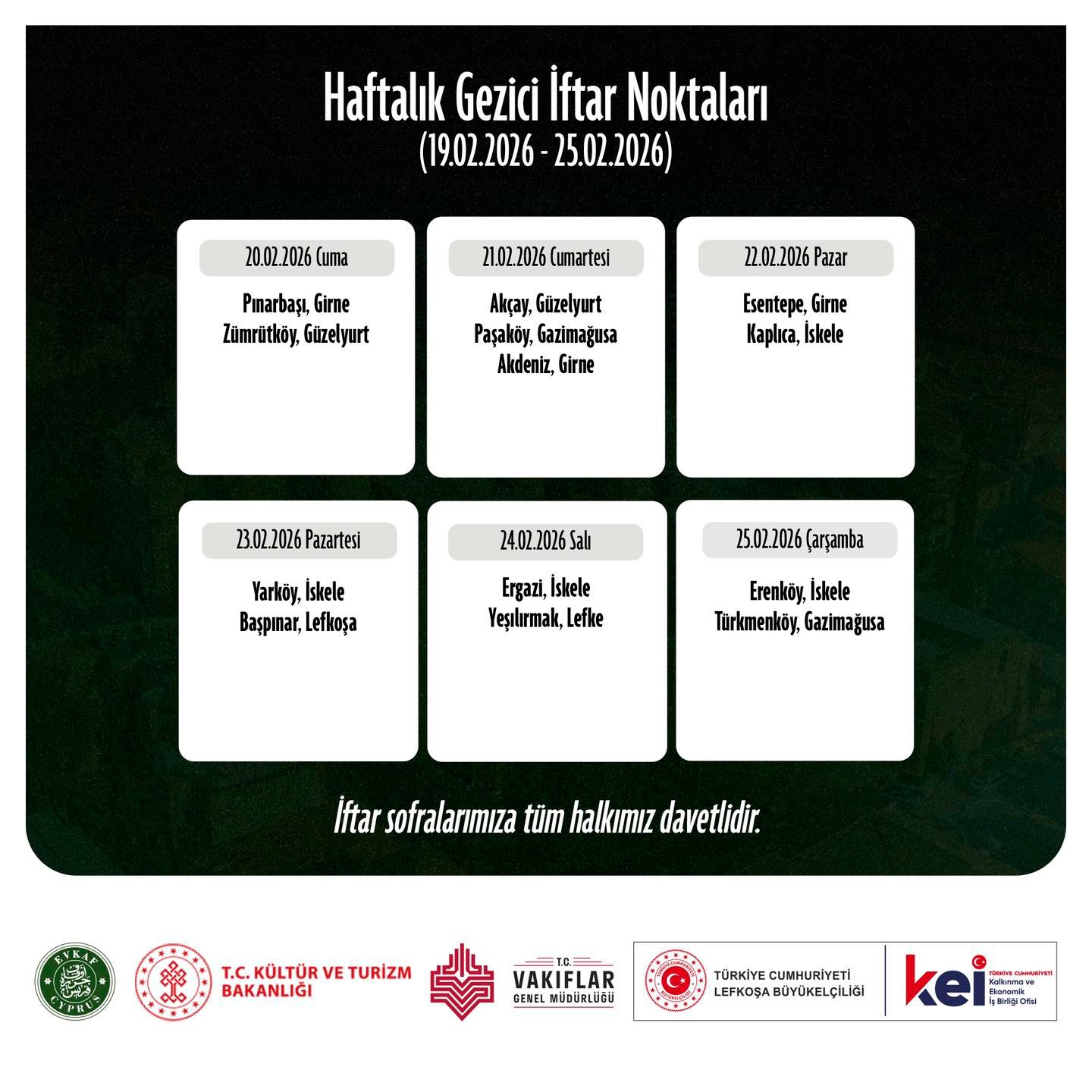 İftar Sofralarımıza Tüm Halkımız Davetlidir