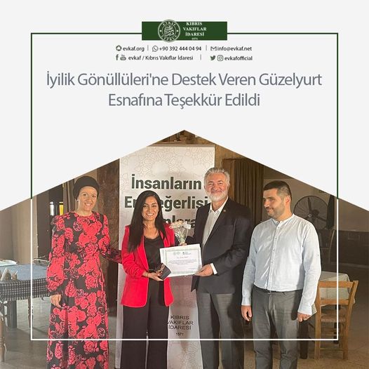 Thanks to Güzelyurt Craftsmen for Supporting Kindness Volunteers.