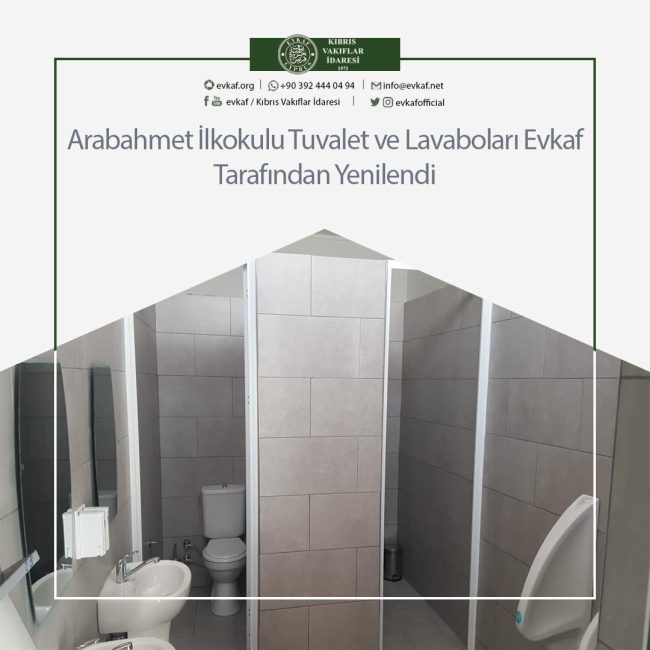 Arabahmet Primary School Toilets and Washbasins Renovated by Evkaf.