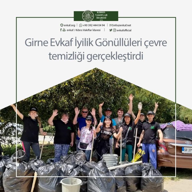 Girne Evkaf Kindness Volunteers carried out environmental cleaning.