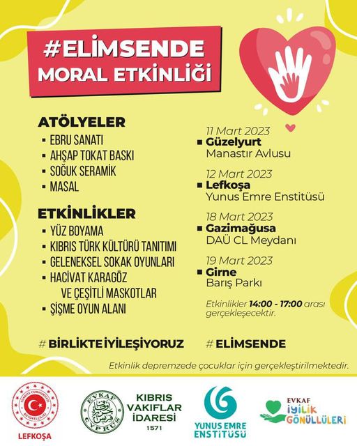 #ElimSende moral etkinliği ile minik ellerimize sarılıyoruz